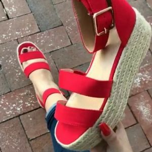 𝙇𝙖𝙨𝙩 7.5 & 10 ❤Open Toe Side Bucke Espadrille